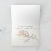 Carte Joyeux anniversaire - inséparables et fleurs de (Intérieur)