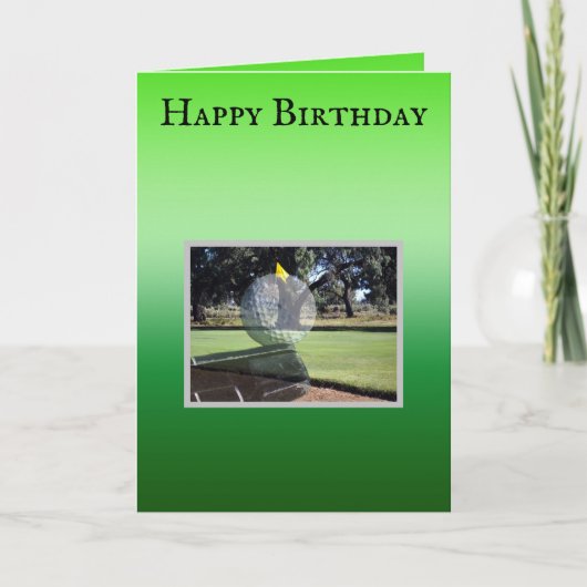 Carte Joyeux anniversaire inspiré par le golf, (Devant)