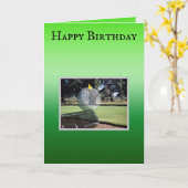 Carte Joyeux anniversaire inspiré par le golf, (Fleur jaune)
