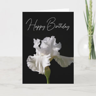 Carte Joyeux Anniversaire Iris Blanc