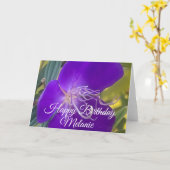 Carte Joyeux Anniversaire Iris Pourpre Fleurit (Fleur jaune)