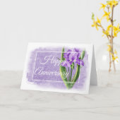 Carte Joyeux Anniversaire - Iris Violet d2 (Fleur jaune)
