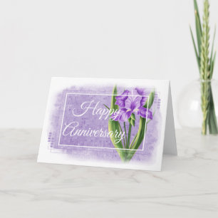 Carte Joyeux Anniversaire - Iris Violet d2