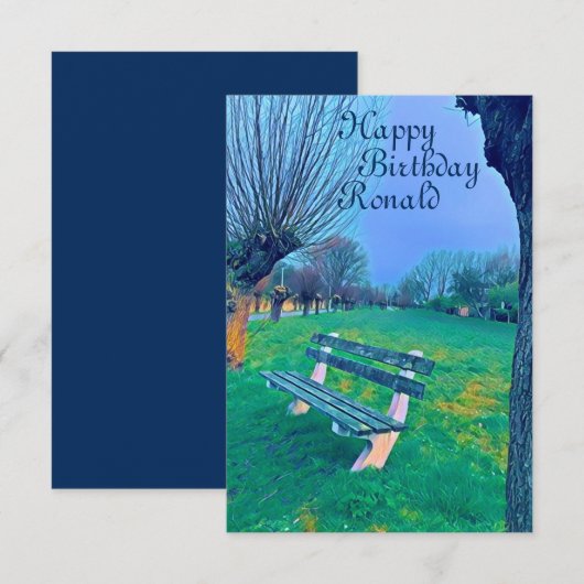 Carte Joyeux Anniversaire Jardin de l'Aquarelle pour lui (Devant / Derrière)