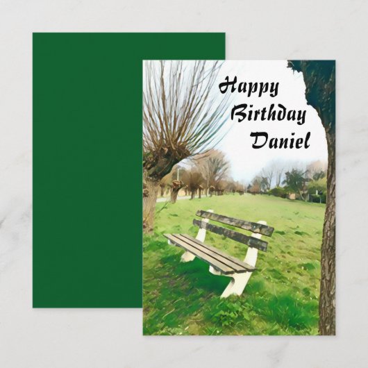 Carte Joyeux Anniversaire Jardin de l'Aquarelle pour lui (Devant / Derrière)
