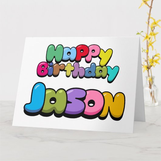 Carte Joyeux anniversaire Jason (Fleur jaune)