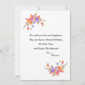 Carte Joyeux Anniversaire Jaune Fleurs pourpres Aquarell (Dos)