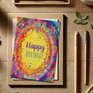 Carte Joyeux Anniversaire Jaune joyeuse amusante Inspiri