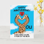 Carte Joyeux Anniversaire Je T'Aime Drôle Giraffe (Fleur jaune)