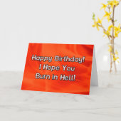 Carte Joyeux Anniversaire J'espère que vous brûlez dans  (Fleur jaune)