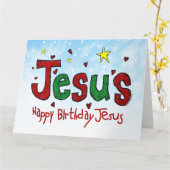 Carte Joyeux anniversaire Jésus (Fleur jaune)
