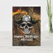 Carte Joyeux anniversaire, jeunes boucaniers (Devant)