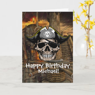 Carte Joyeux anniversaire, jeunes boucaniers