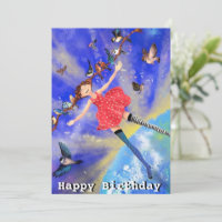 Joyeux anniversaire - Joyeuse fille aux oiseaux