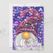 Carte Joyeux Anniversaire - Joyeux Gnome En Chants Casqu (Devant)