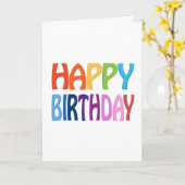 Carte Joyeux Anniversaire - Joyeux Salutation colorée (Fleur jaune)