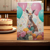 Carte Joyeux anniversaire Kangaroo Animaux australiens
