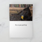 Carte Joyeux anniversaire Kangaroo Australie avec la biè (Intérieur)