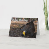 Carte Joyeux anniversaire Kangaroo Australie avec la biè (Devant)