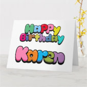 Carte Joyeux anniversaire Karen (Fleur jaune)