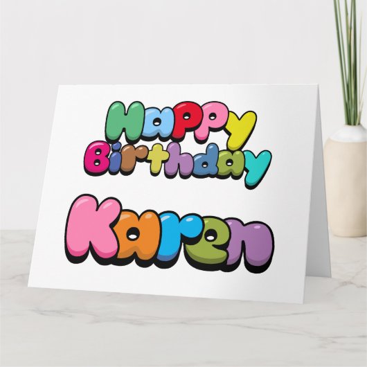 Carte Joyeux anniversaire Karen (Devant)