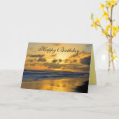 Carte Joyeux Anniversaire, Kauai Beach Sunset (Fleur jaune)