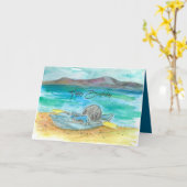 Carte Joyeux anniversaire Kayak Mountain Lake Beach Wate (Fleur jaune)