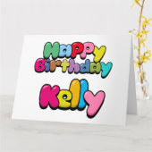 Carte Joyeux anniversaire Kelly (Fleur jaune)
