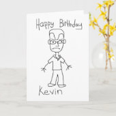 Carte Joyeux anniversaire Kevin Card (Fleur jaune)