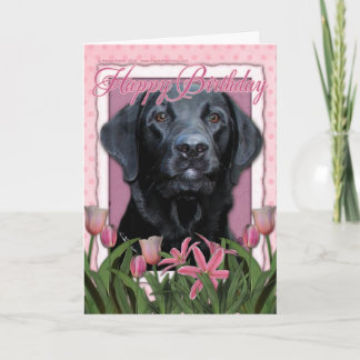 Carte Joyeux anniversaire - Labrador - Noir - Gage