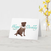 Carte Joyeux anniversaire Labrador Retriever (Fleur jaune)