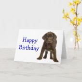 Carte Joyeux anniversaire Labrador Retriever Puppy Dog C (Fleur jaune)