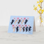 Carte Joyeux Anniversaire Labradors (Fleur jaune)