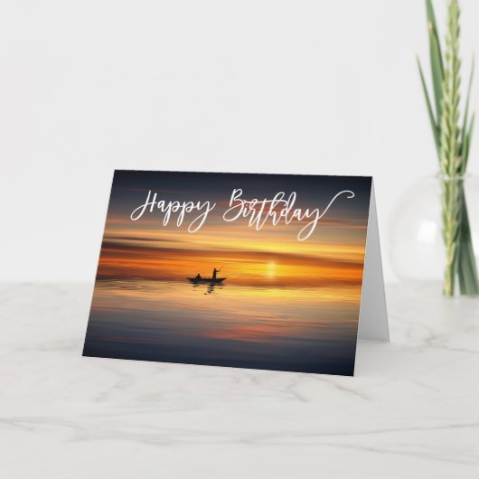 Carte Joyeux Anniversaire Lac Pêche pour HIm (Devant)