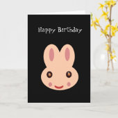 Carte Joyeux anniversaire : Lapin (Fleur jaune)