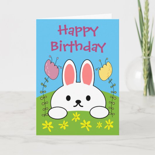 Carte Joyeux Anniversaire Lapin de Pâques (Devant)