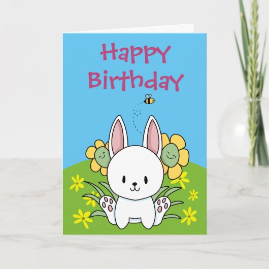 Carte Joyeux Anniversaire Lapin de Pâques (Devant)