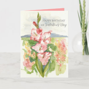 Carte Joyeux anniversaire le jour de la Saint-Valentin F