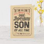 Carte Joyeux anniversaire le plus légendaire fils de tou (Fleur jaune)