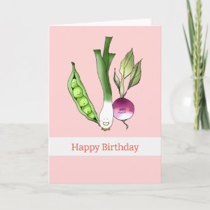 Carte Joyeux anniversaire (légumes mignons)