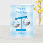 Carte Joyeux anniversaire, Libra ! (Fleur jaune)