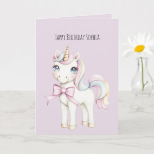 Carte Joyeux Anniversaire Licorne Mignonne Douce