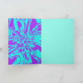 Carte Joyeux Anniversaire Lilac Aqua Psychedelic Flower (Intérieur)