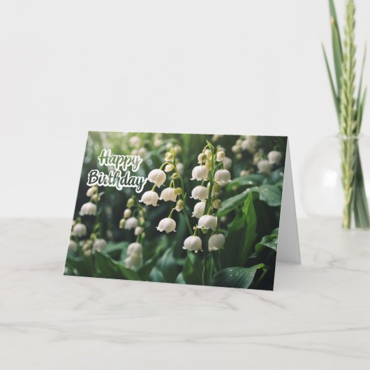 Carte Joyeux Anniversaire Lily des Fleurs de Vallée (Devant)