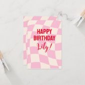 Carte Joyeux Anniversaire Lily Nom Personnalisé (Devant/Arrière en situation)