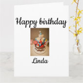 Carte Joyeux anniversaire Linda (Fleur jaune)