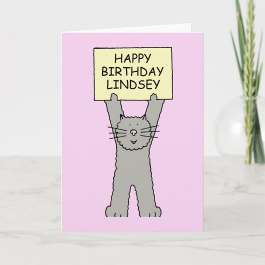 Carte Joyeux anniversaire Lindsey Carton Cat (Devant)