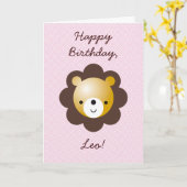 Carte Joyeux anniversaire, Lion ! (Fleur jaune)