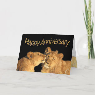 Carte Joyeux Anniversaire - Lion Pair, Zambezi National 