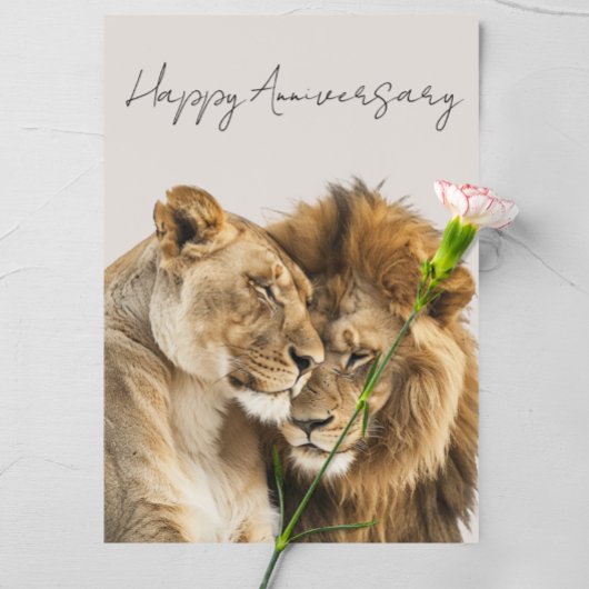 Carte Joyeux Anniversaire Lions Safari animal